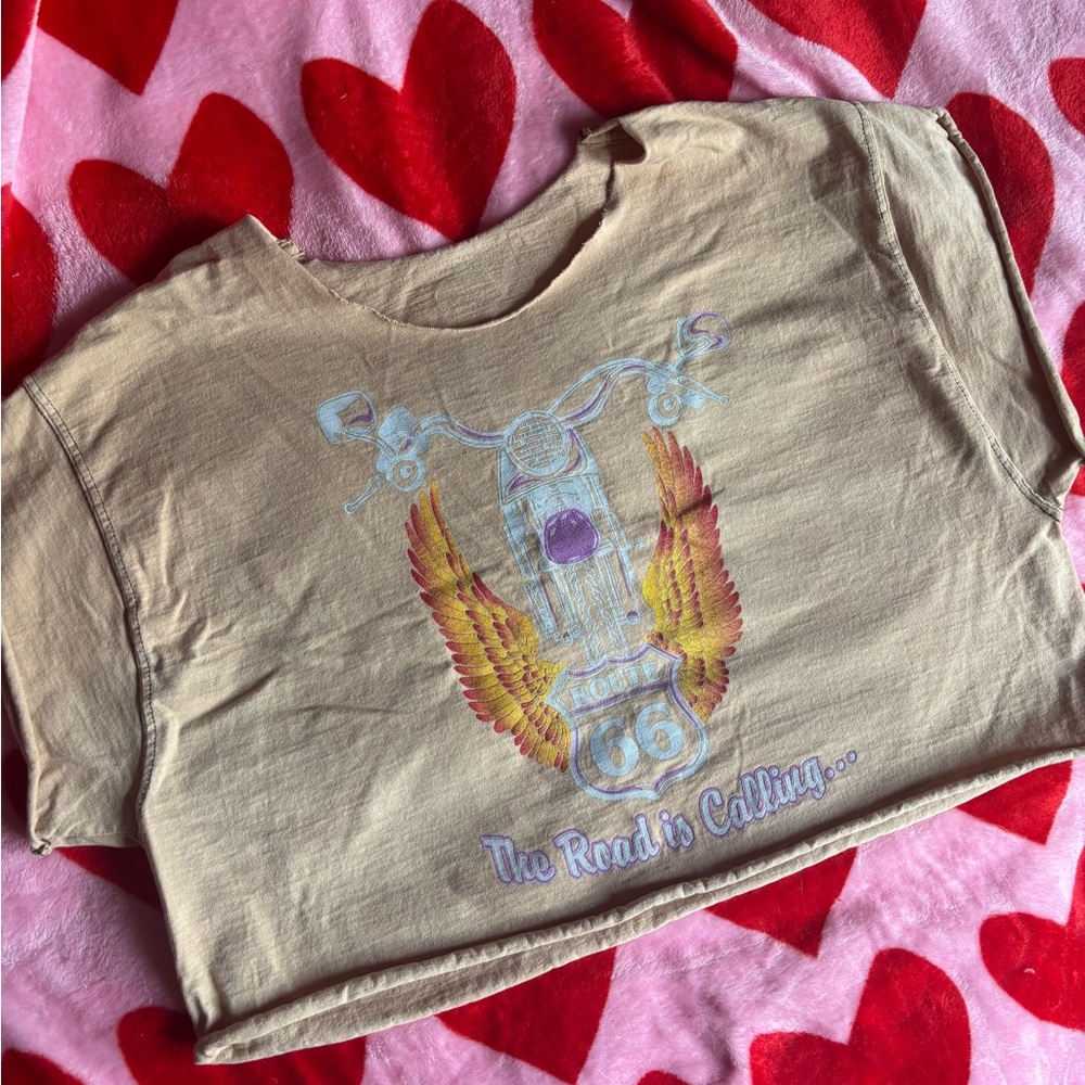 Vintage ‘99 bleached cropped Harley Davidson shirt SZ L